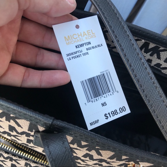 MICHAEL KORS Black & Beige tote NWT - Picture 9 of 9